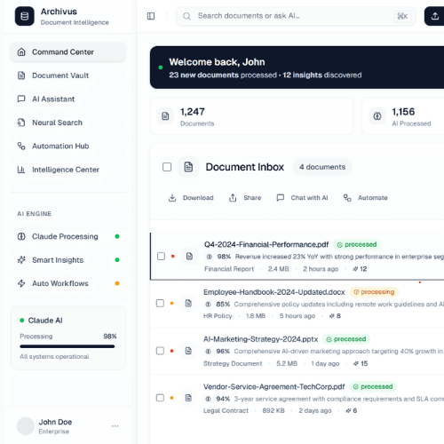 Intelligent Document Processing Interface